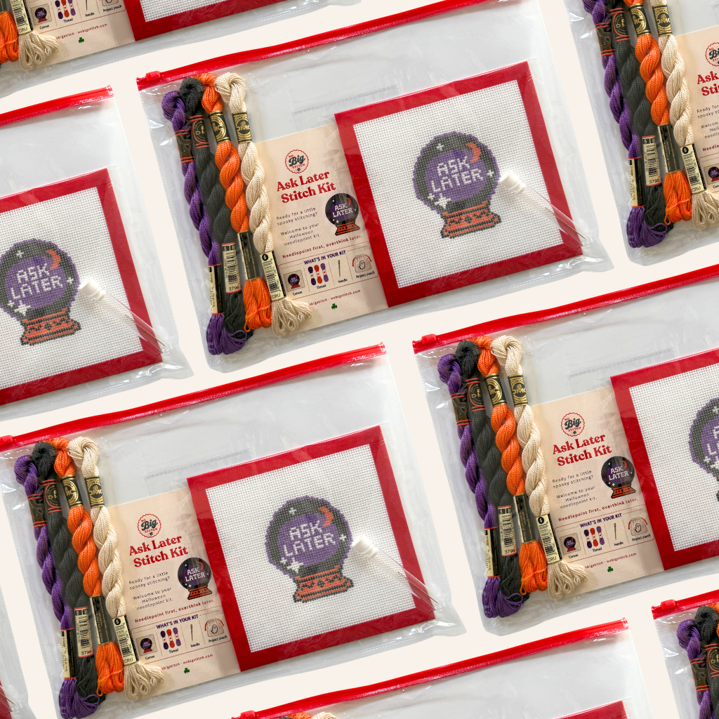 Ask Later Halloween Needlepoint Kit