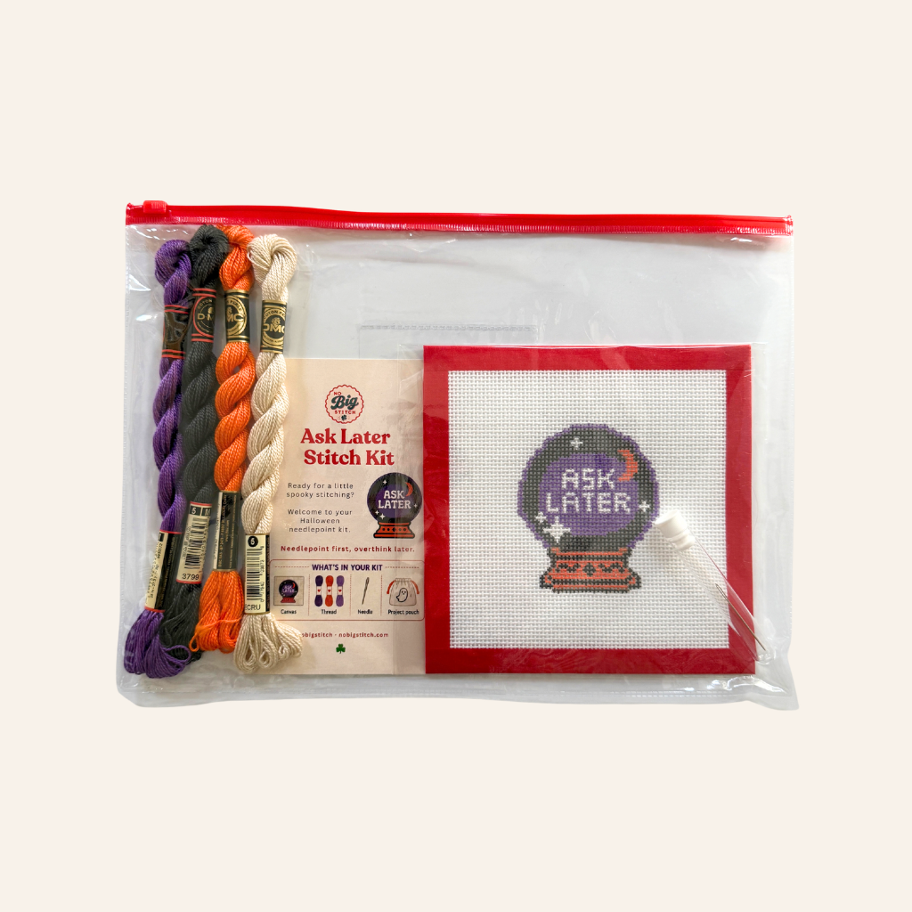 Ask Later Halloween Needlepoint Kit