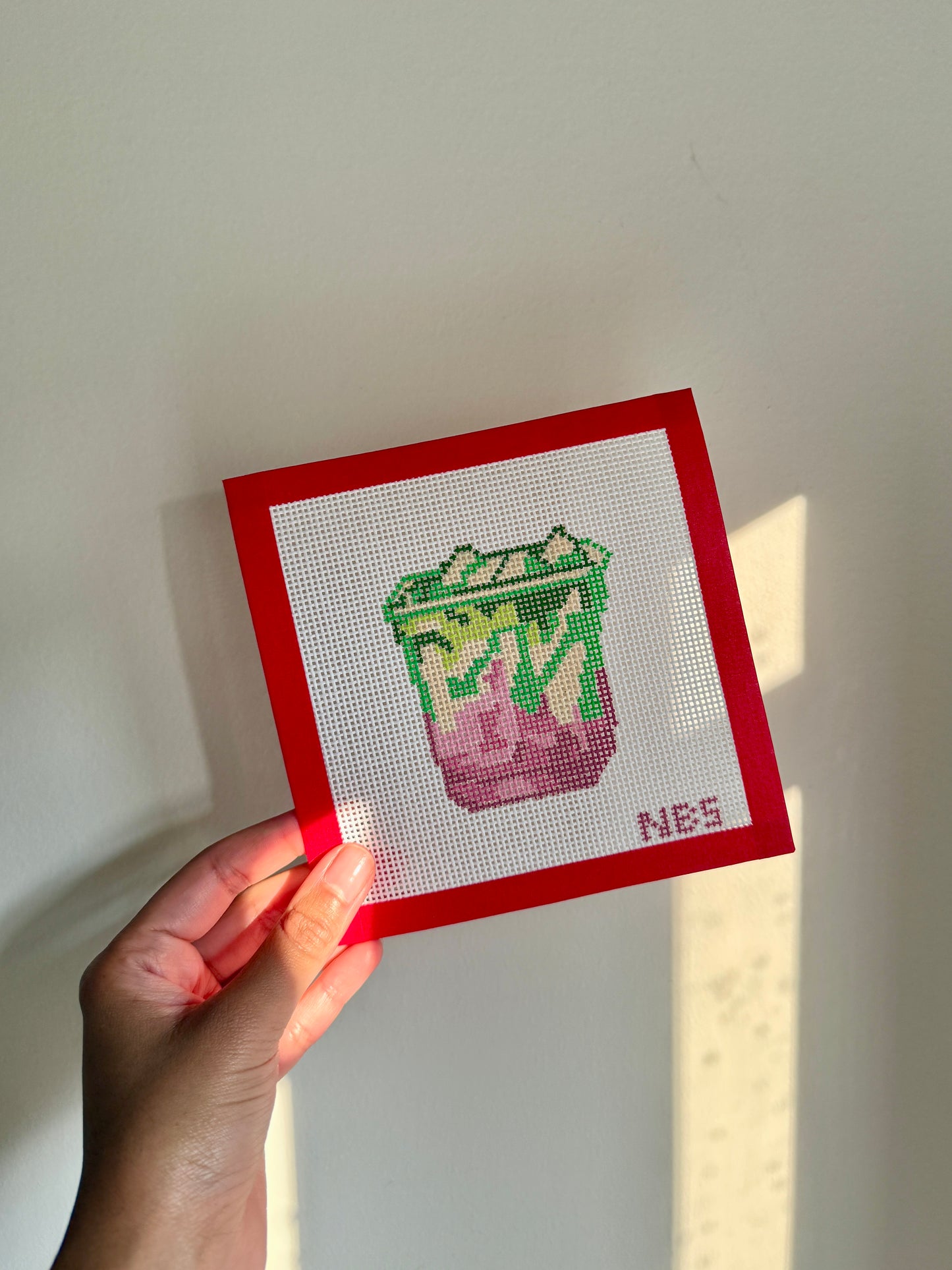 Berry Matcha Needlepoint Canvas